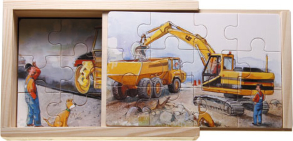 Mulle Meck - Mik Mekanik - Puslespil I Træ - 4 Puslespil I æske