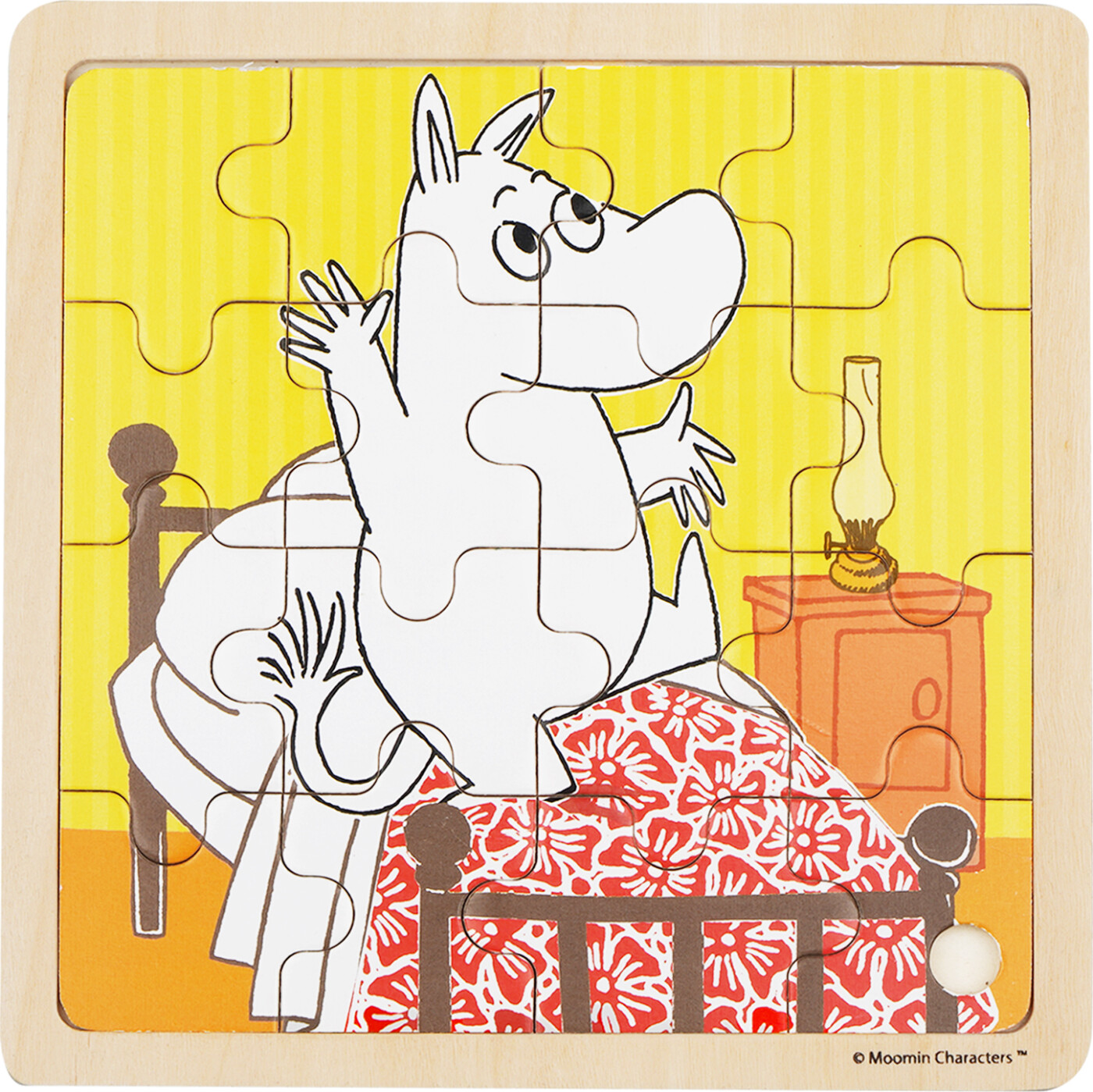 Moomin Puslespil 16 Pcs Wooden Puzzle Bedtime Jumping