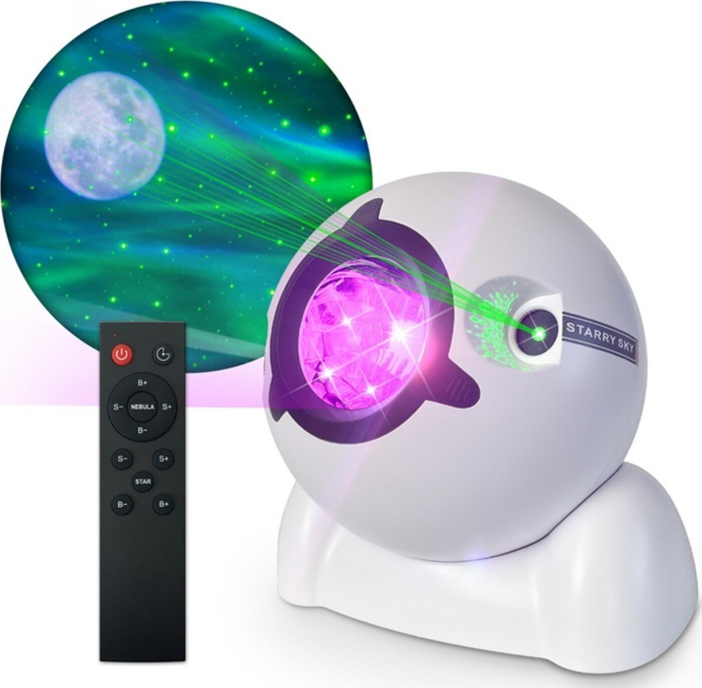 Music - Nordlys Stjerneprojektor - Farveskiftende Led-lys - 185 Mm