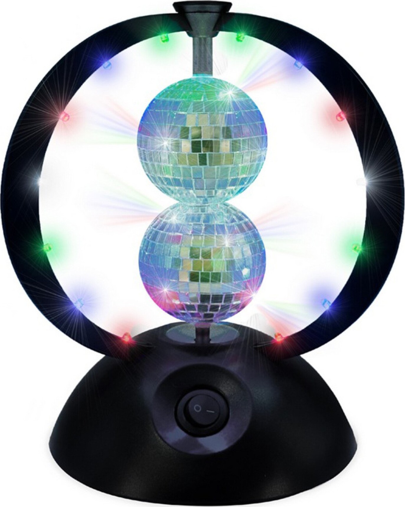 Music - Roterende Spejlkugler Med Flerfarvet Led-lys - Multi-color - 240 Mm Height, 8 Cm Diameter Balls