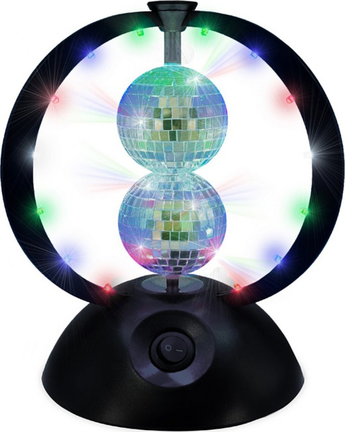 Music - Roterende Spejlkugler Med Flerfarvet Led-lys - Multi-color - 240 Mm Height, 8 Cm Diameter Balls