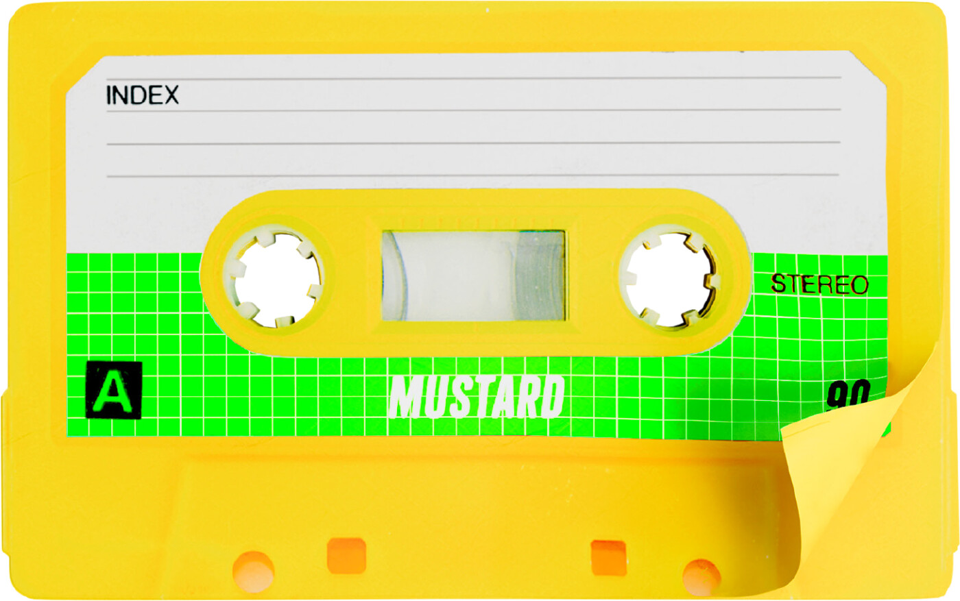 Mustard - Cassette Sticky Notes - 3 Inches By 2 Inches