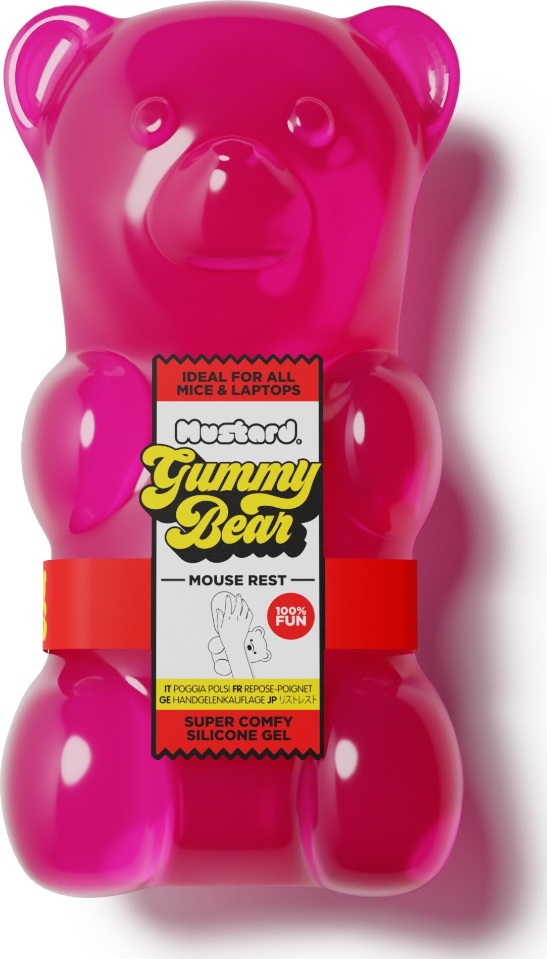 Mustard - Gummy Bear Mouse Rest - Pink - 10cm X 8cm X 3cm