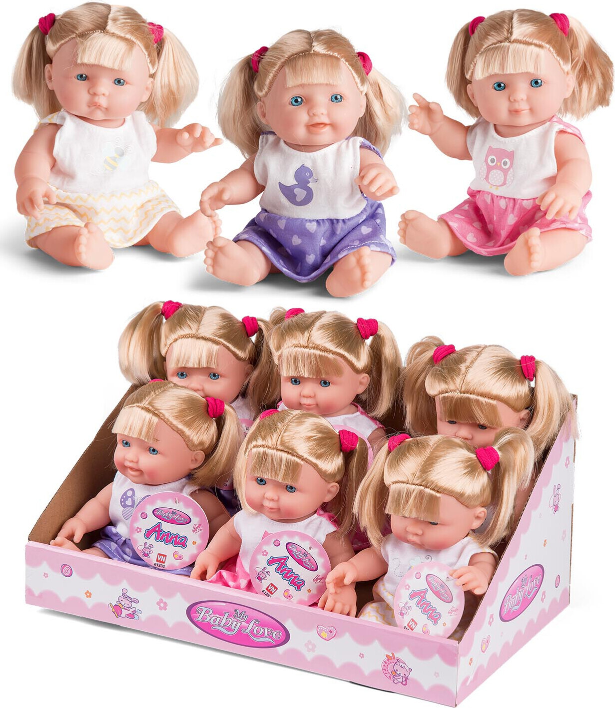 My Baby Pige Dukke Med Hår - Anna - Assorteret