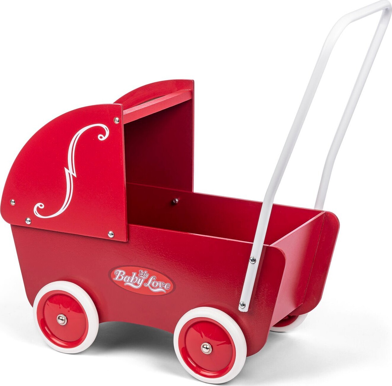 My Baby Rød dukkevogn i træ (61302)