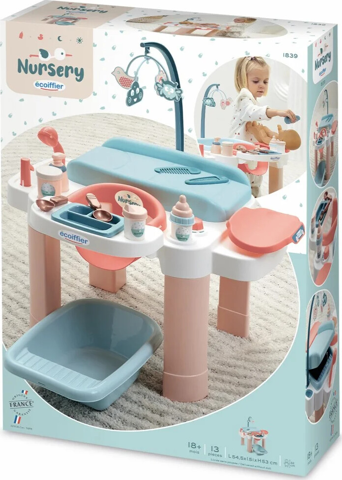 Dukke Puslebord Med Badekar Legesæt - Ecoiffier Nursery