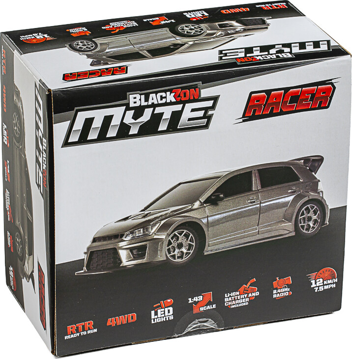 Blackzon - Myte R Race R/c Car - Samlet - Grå - 1:43 - 548101