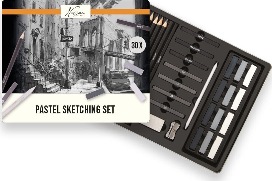 Nassau Fine Art - Pastel Sketching Set - Pastel Skitsesæt - 30 Dele