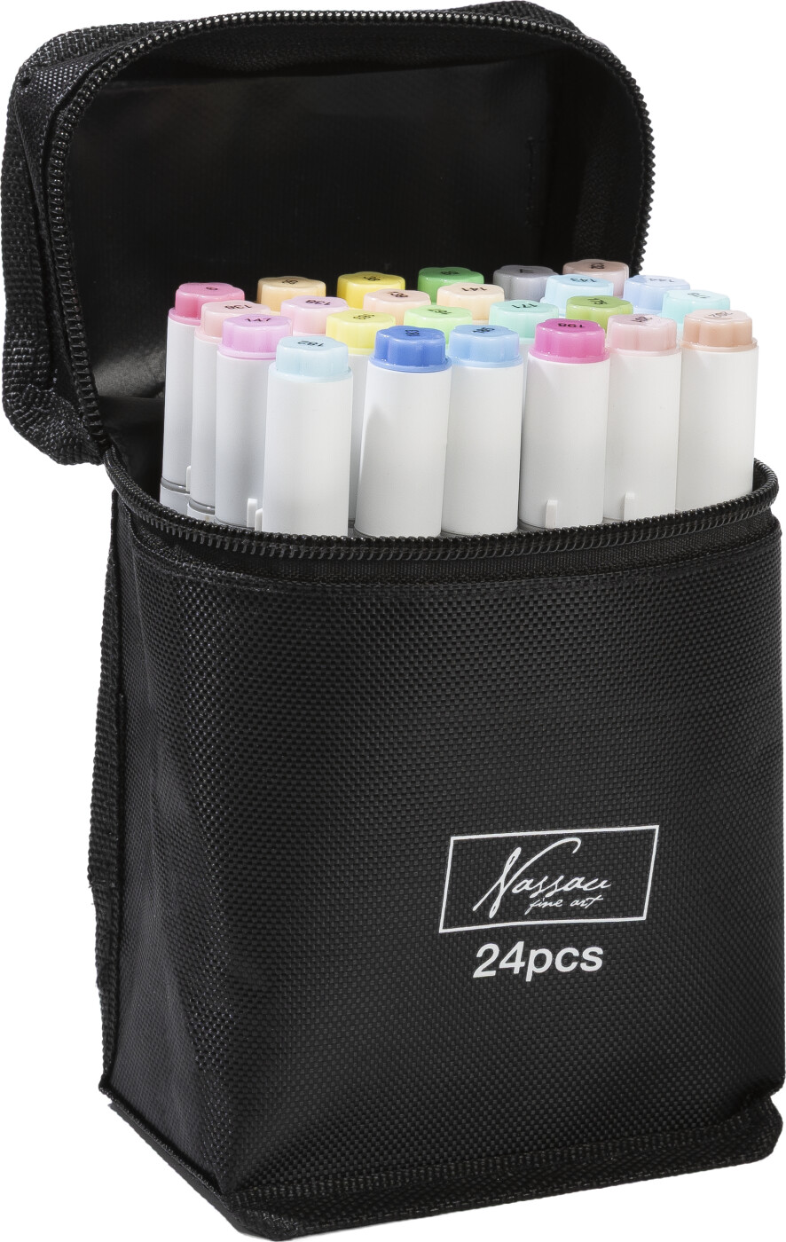 Nassau Fine Art - Pastel Dual Markers - 24 Tusser I Taske