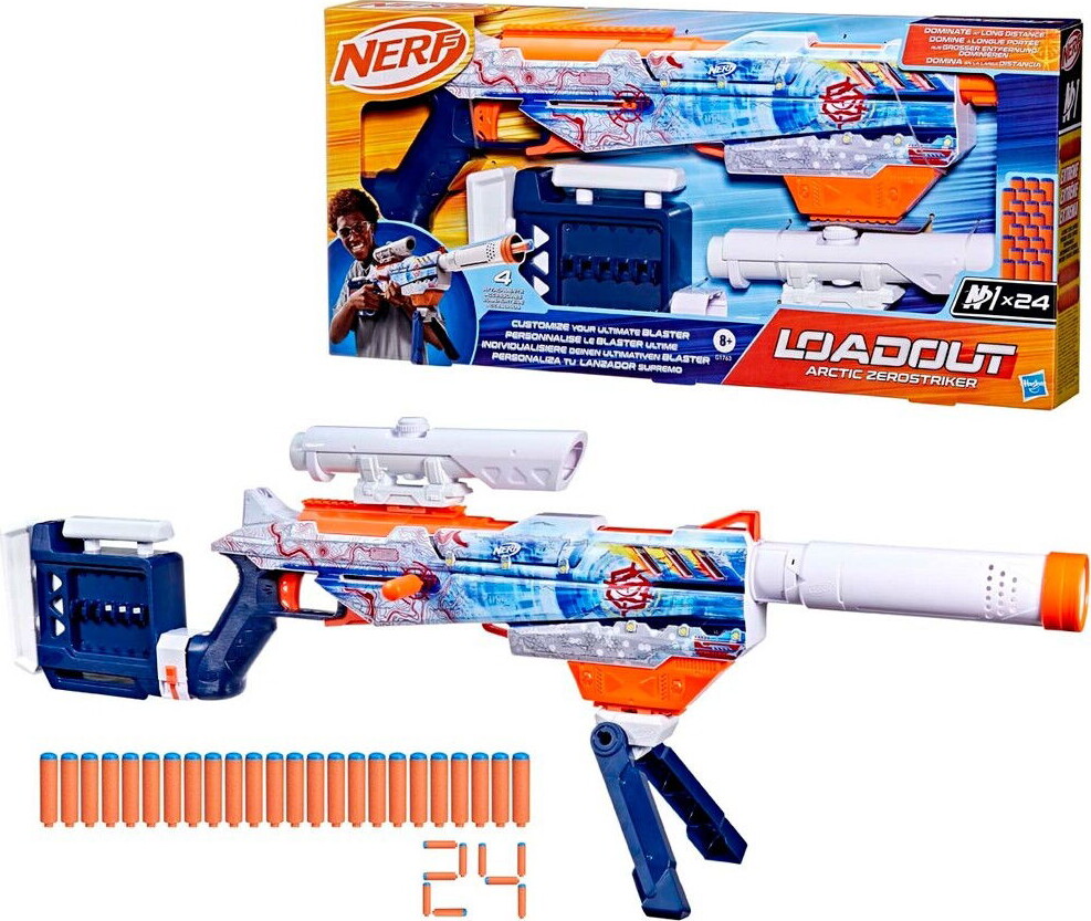 Køb Nerf - Loadout Arctic Zerostriker Blaster Med Skud - Hasbro G1763