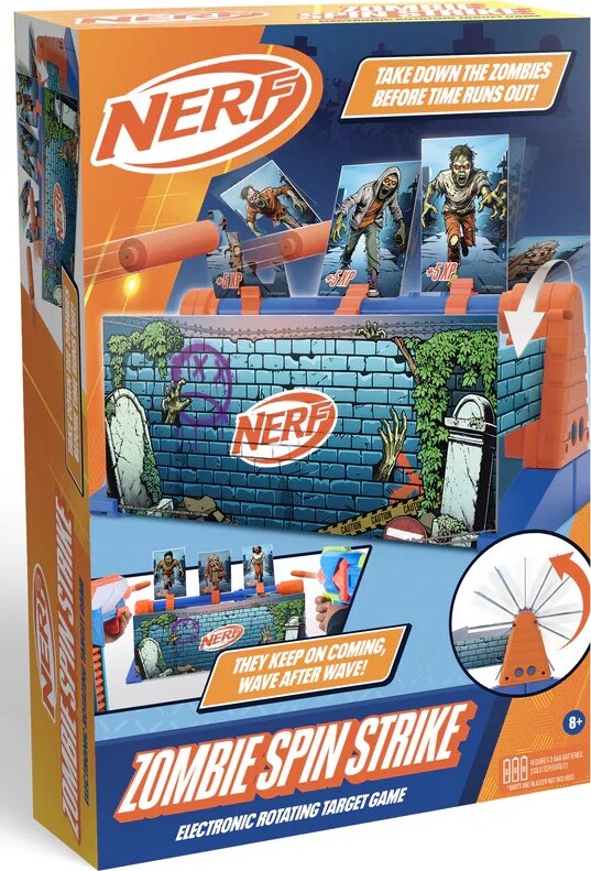 Nerf - Zombie Spin Strike - Elektronisk Skydeskivespil - Hasbro