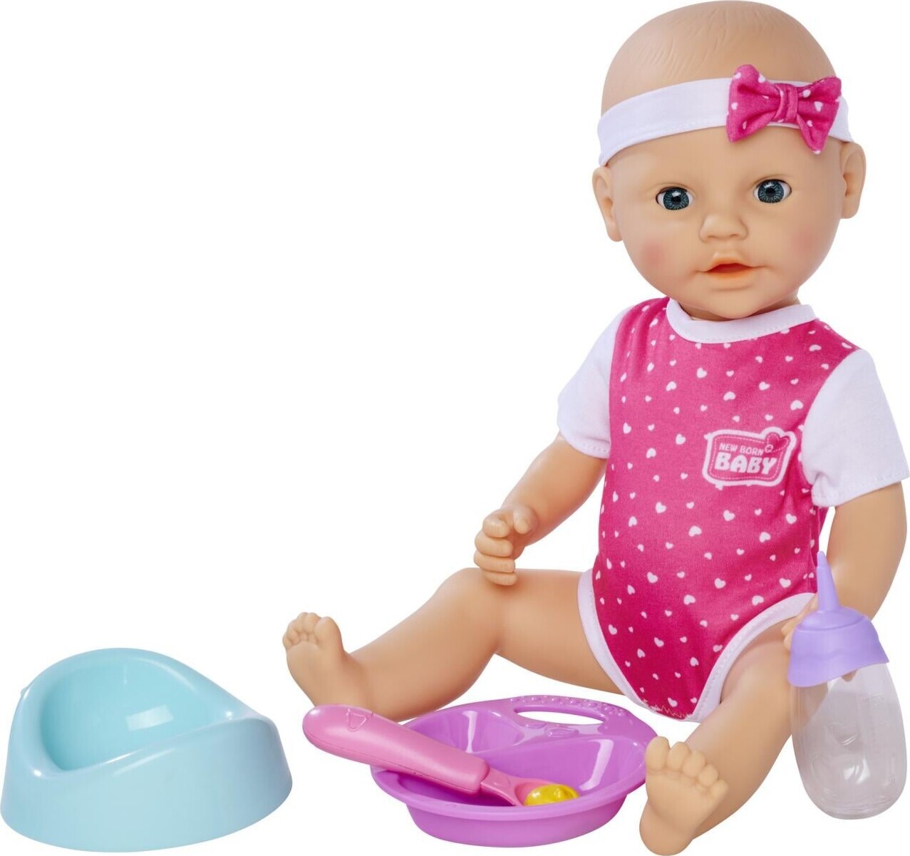 Simba - New Born Baby - Sulten Dukke - Legesæt Med Lyde