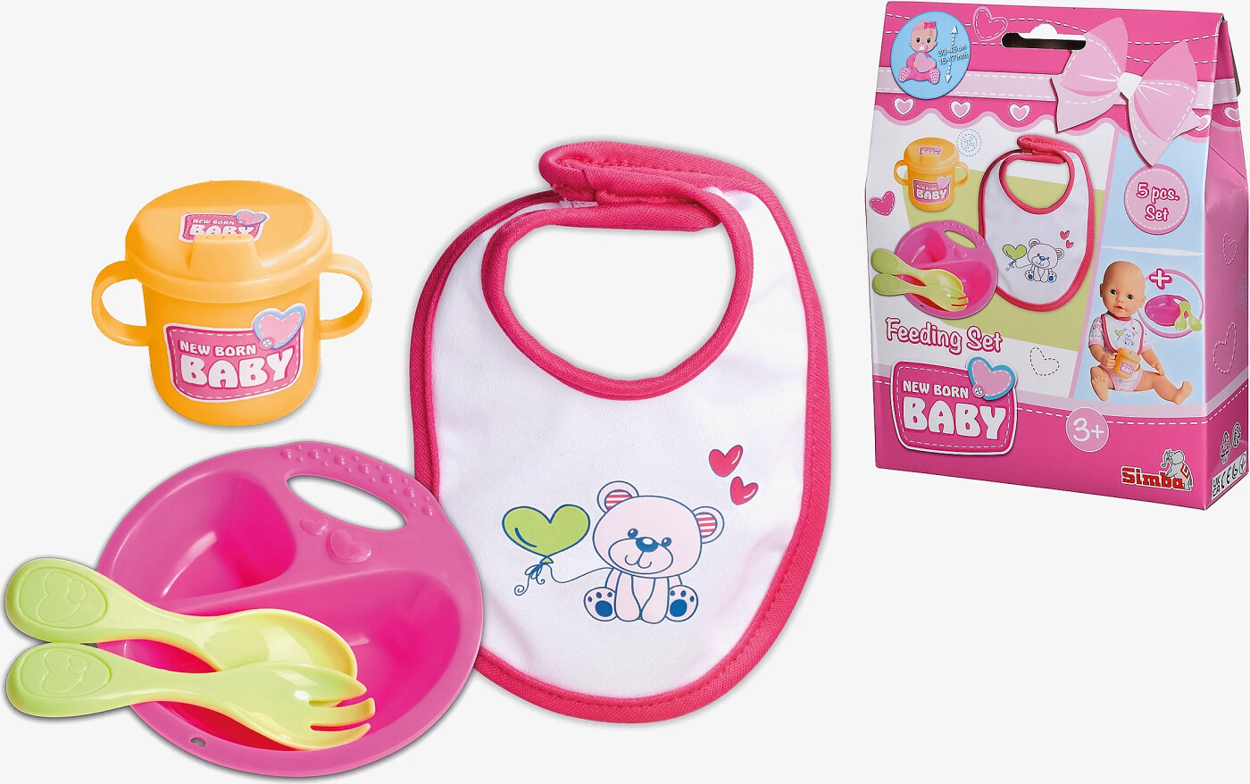 New Born - Baby Dukke Spisesæt - Simba Toys