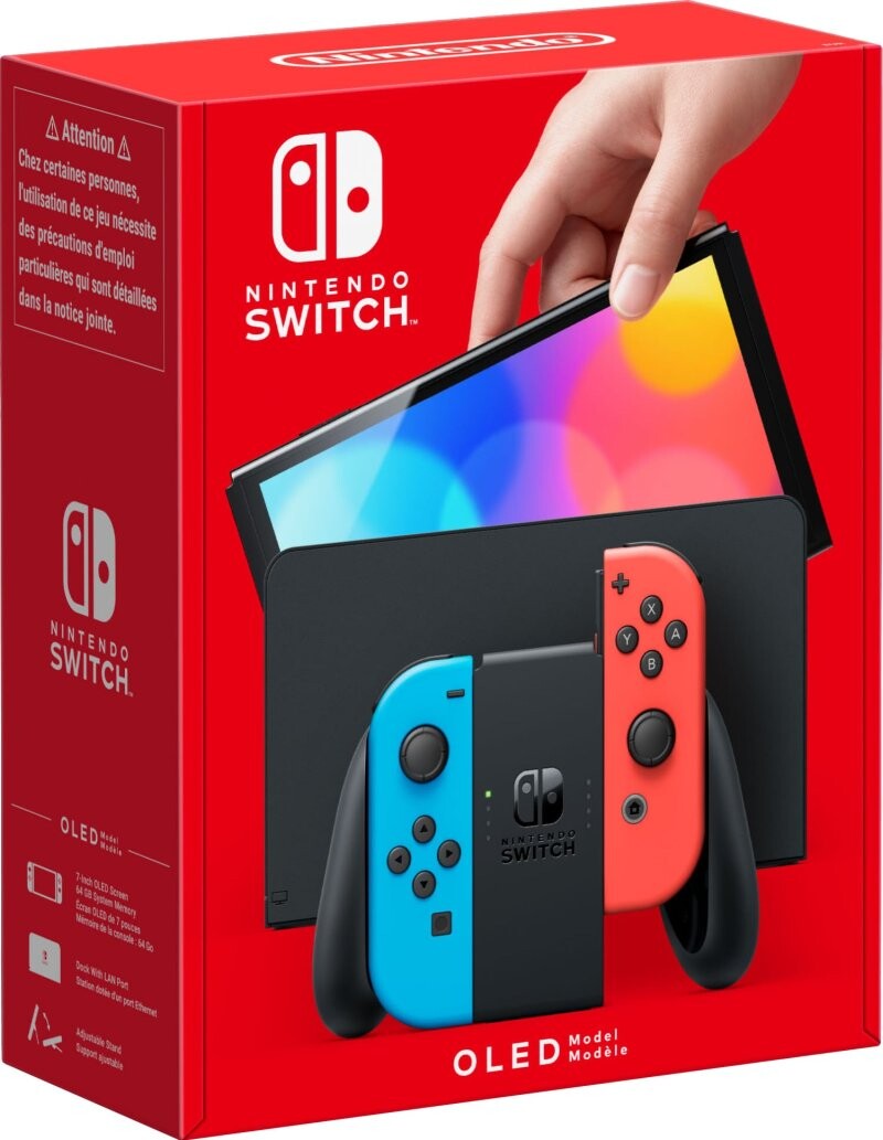 Nintendo Switch Konsol - Oled - Blå Rød