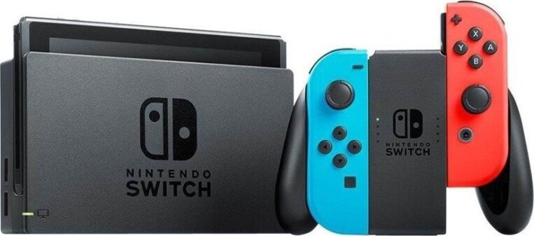 aflevere efterår Koncentration Nintendo Switch Spillekonsol Med Neon Rød Og Neon Blå Joy-con - Opgr.  Udgave | Se tilbud og køb på Gucca.dk