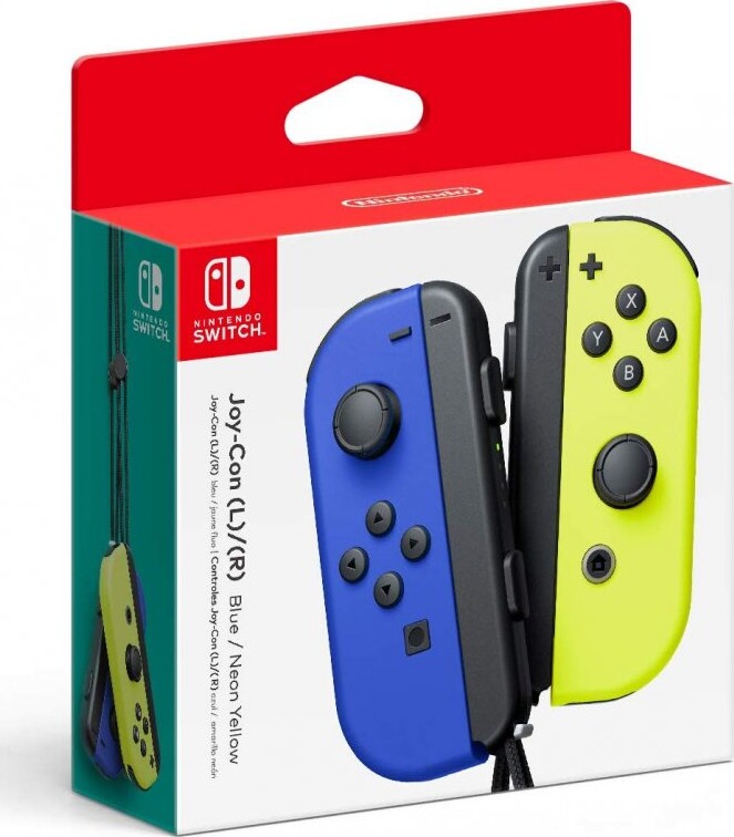 Billede af Nintendo Switch Joy-con Controller Sæt - Blå Venstre Og Neon Gul Højre hos Gucca.dk