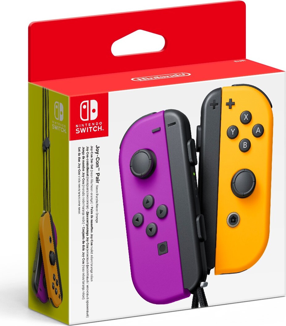 Nintendo Switch Joy-con Controller Sæt - Neon Lilla Venstre Og Neon Orange Højre