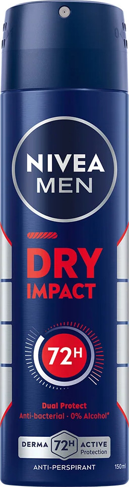 Nivea - Dry Impact Male Spray - 150 Ml