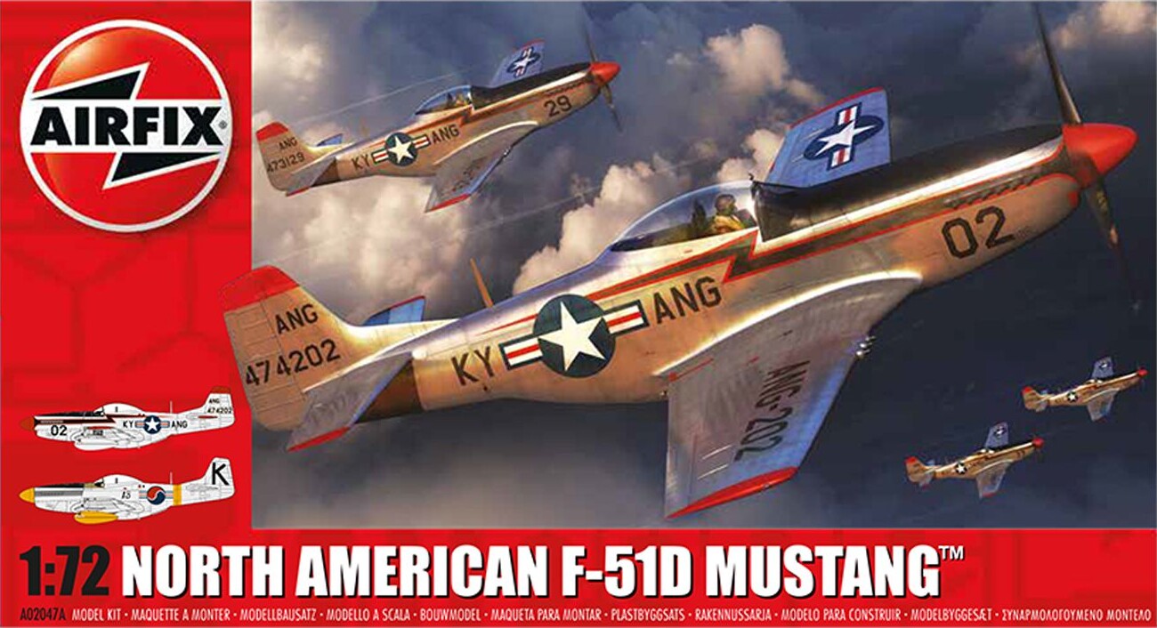 Airfix - North American F-51d Mustang Fly Byggesæt - 1:72 - A02047a
