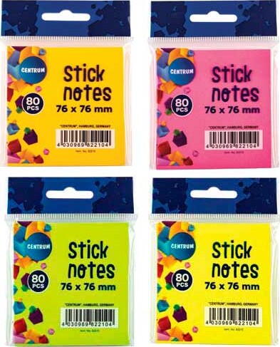 Notes Selvhæftende - 76 X 76 Mm - Neonf - Centrum