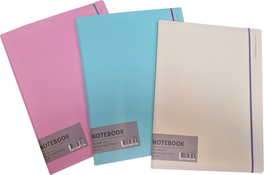 Notesbog B5 Linjeret Med Elastik Og Lomme - 1 Stk - Assorteret
