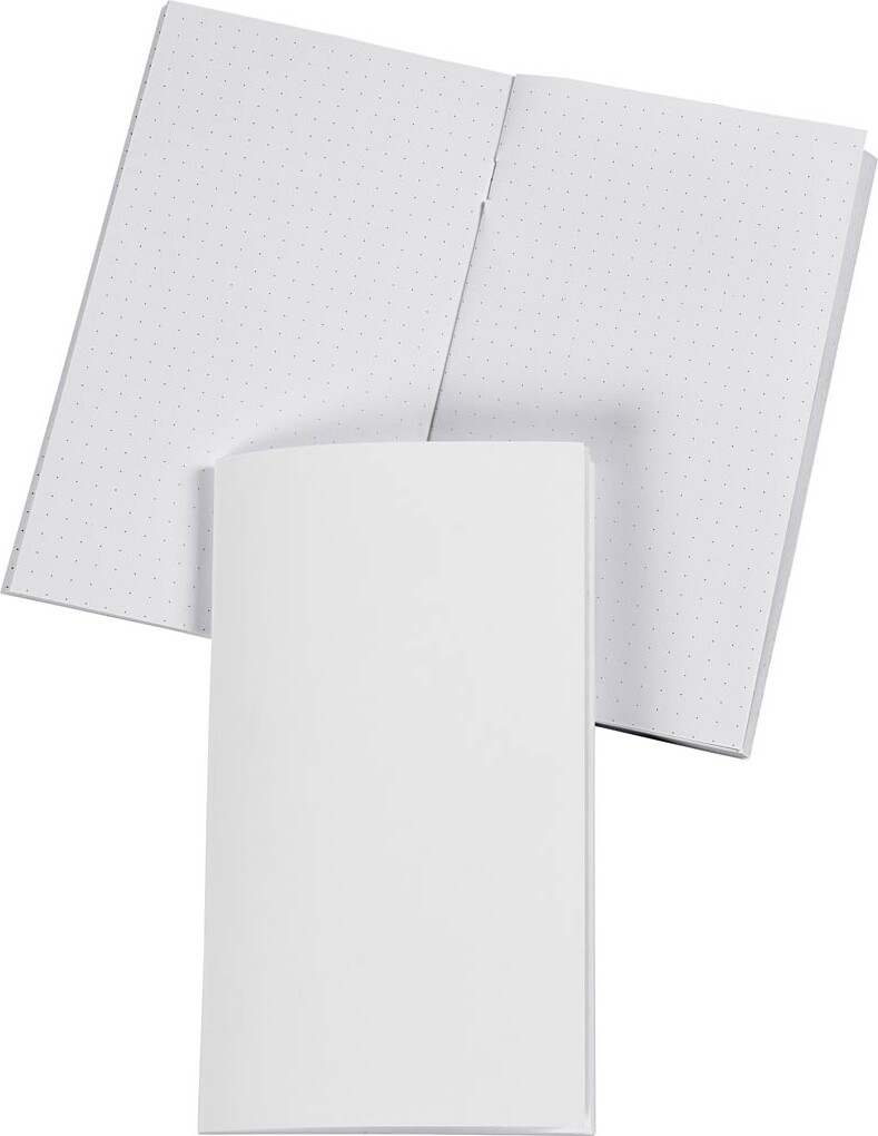 Notesbog Med Prikker - Str. 9,5x16,6 Cm - Hvid