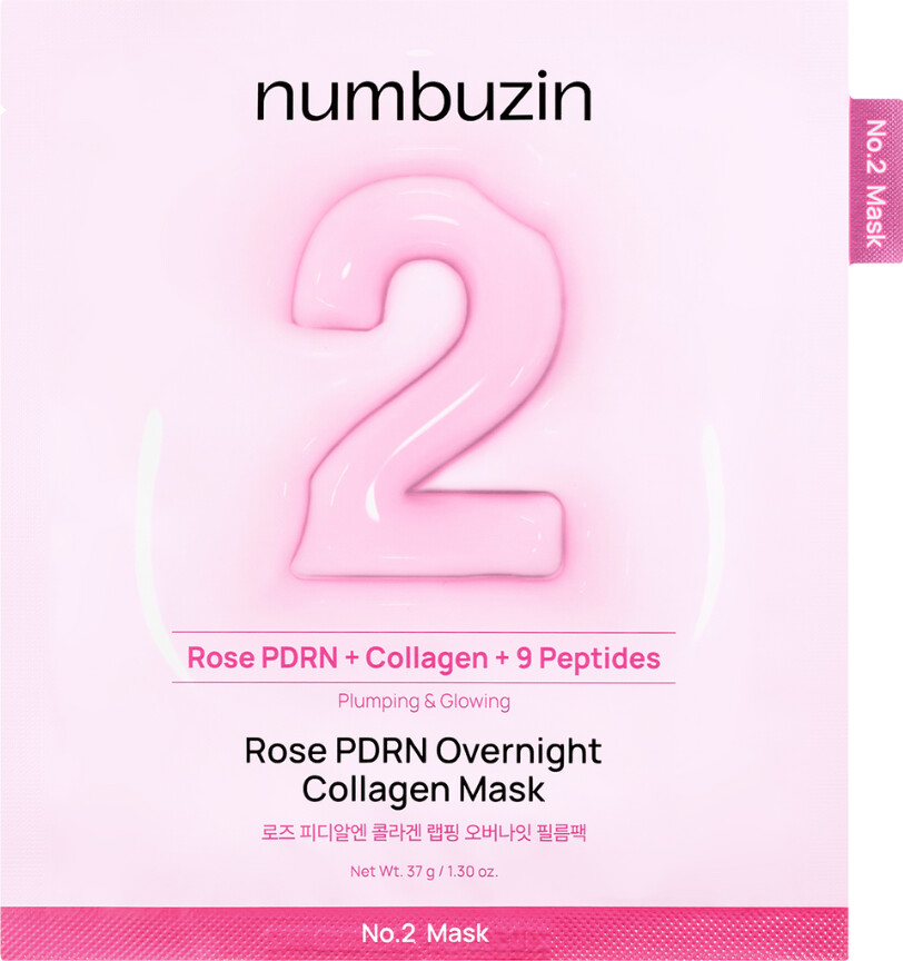 Numbuzin - No.2 Rose Pdrn Overnight Collagen Mask - 4pcs.