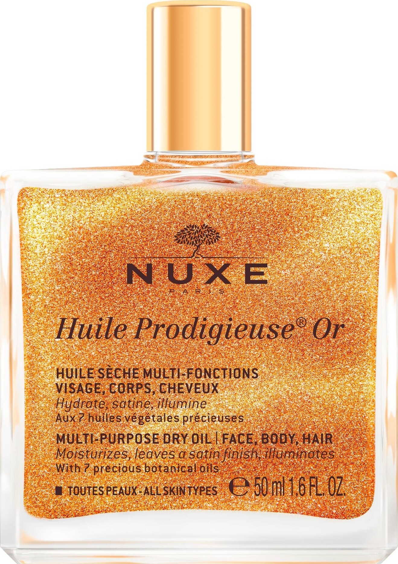 Nuxe Huile Prodigieuse Gold Dry Oil Til - Ansigt Krop Og Hår 50 Ml