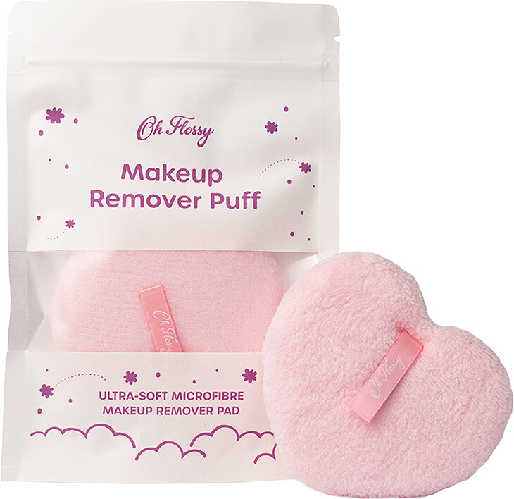 Oh Flossy Makeupfjerner-pude - Hjerte - Rosa