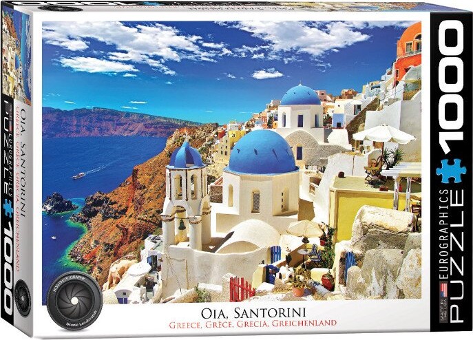 Puslespil Med 1000 Brikker - Oia, Santorini I Grækenland