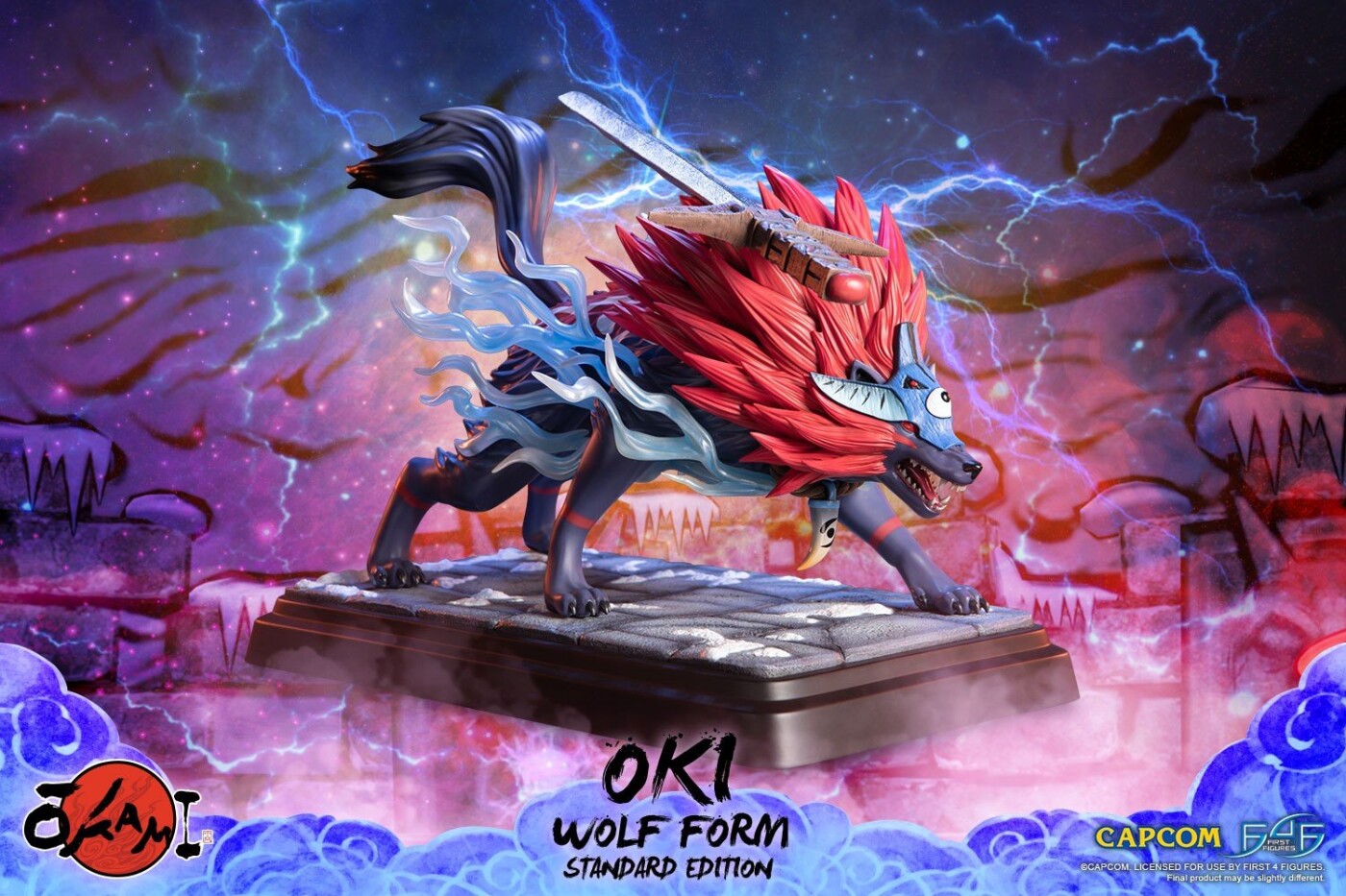 Okami - Oki Wolf Form Statue - Resin Figur - 35 Cm - First4figures