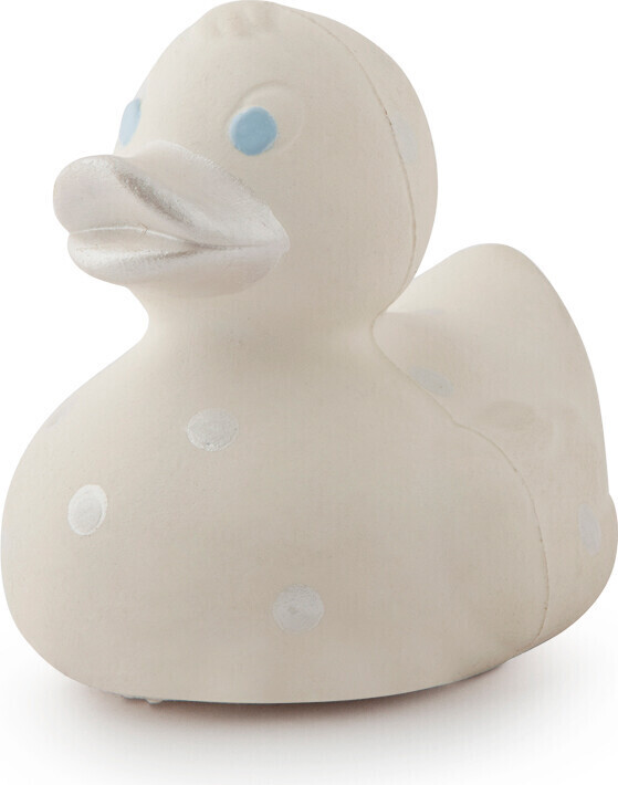 Oli & Carol - Lille Badeand - Hvid Med Sølv Prikker 8 Cm