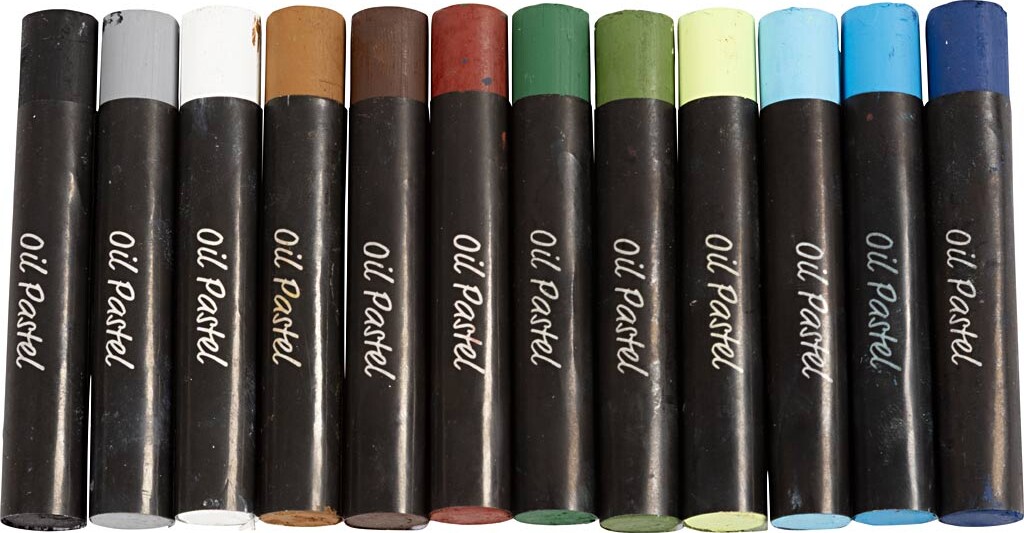 Oliepastel - L 7 Cm - Tykkelse 11 Mm - Naturfarver - 12 Stk.
