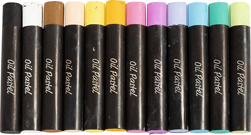 Oliepastel - L 7 Cm - Tykkelse 11 Mm - Pastelfarver - 12 Stk.