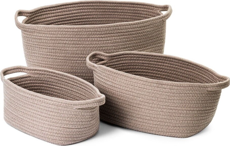 Olsen Home - Basket 3 Pcs - Sand - 26x16x13 Cm, 30x20x16 Cm, 36x24x23 Cm