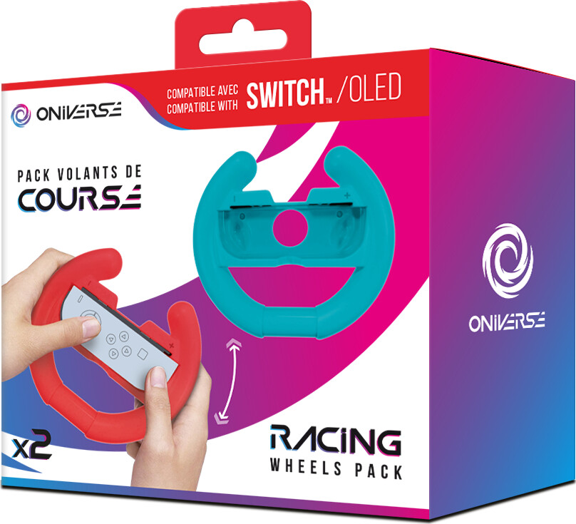 Oniverse Nsw Pack Of 2 Racing Wheel Controller Holders - Blue/red