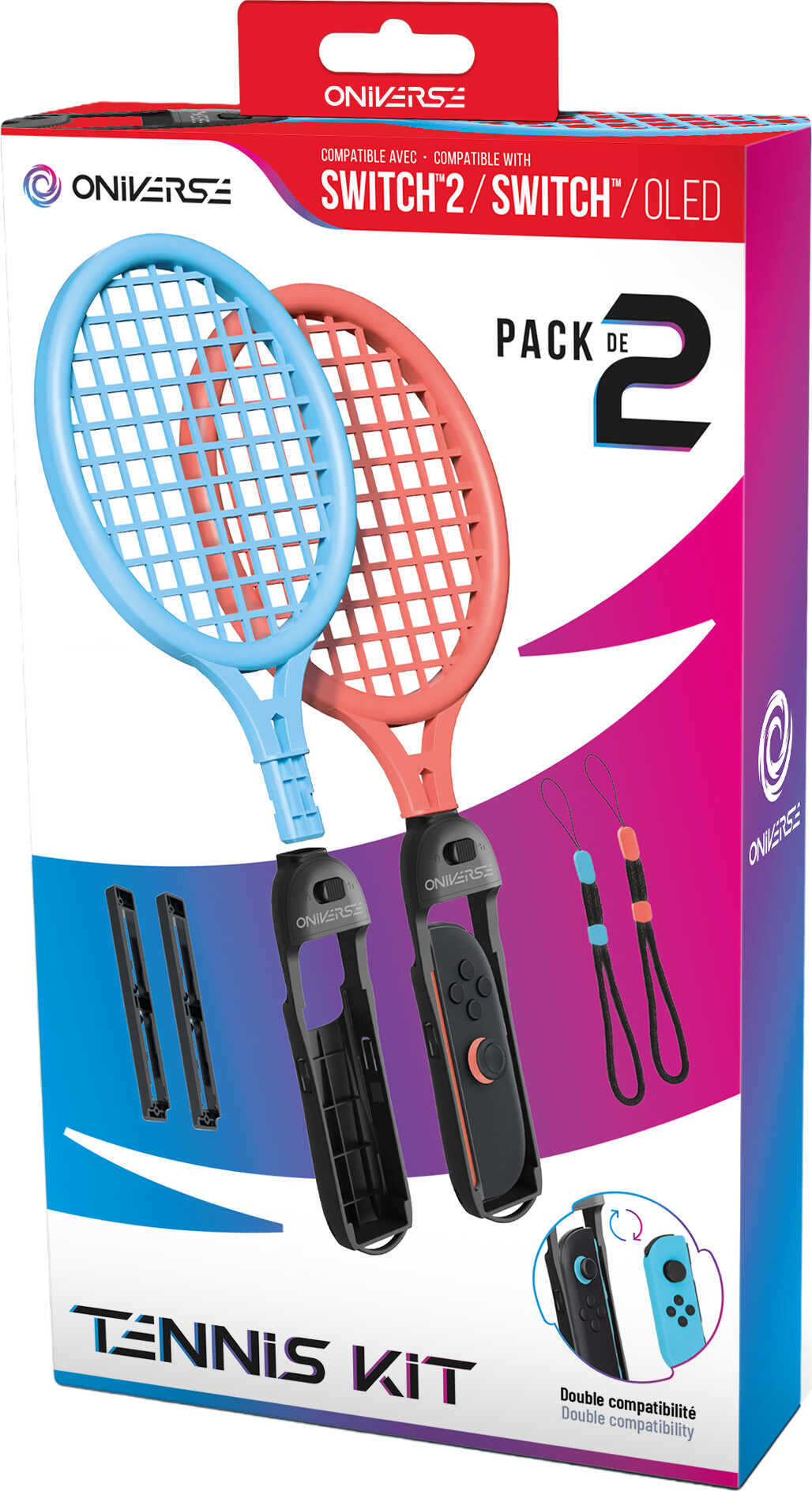 Oniverse - Nsw2 Tennis Kit Pack Of 2 Rackets - Orange/blue