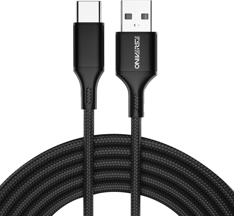 Oniverse Usb-A To Usb-C Charge Cable, 3 M - Black Konsol Tilbehør - GEEKD.dk