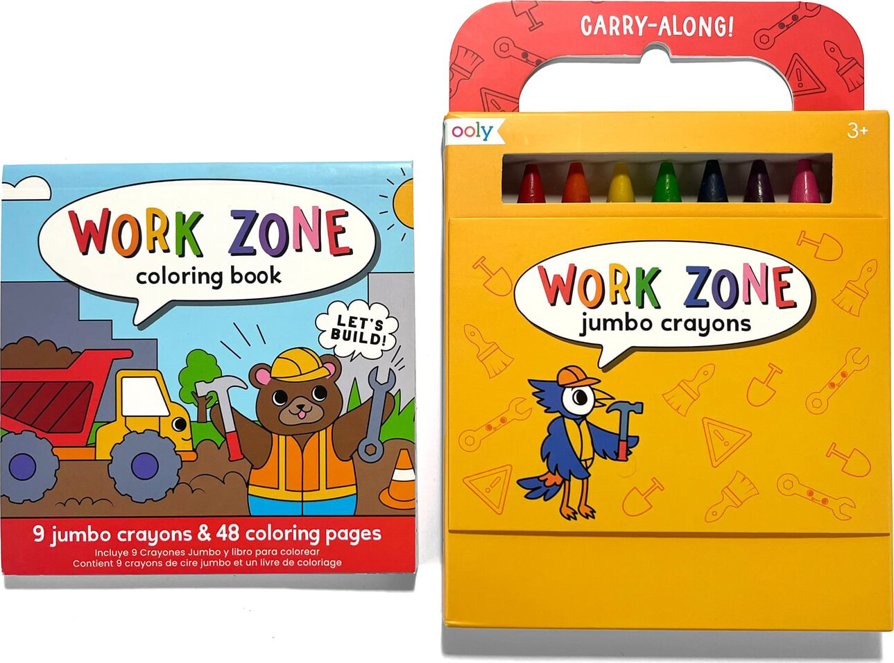 Ooly - Farvekridt Og Malebog - Work Zone - Carry Along