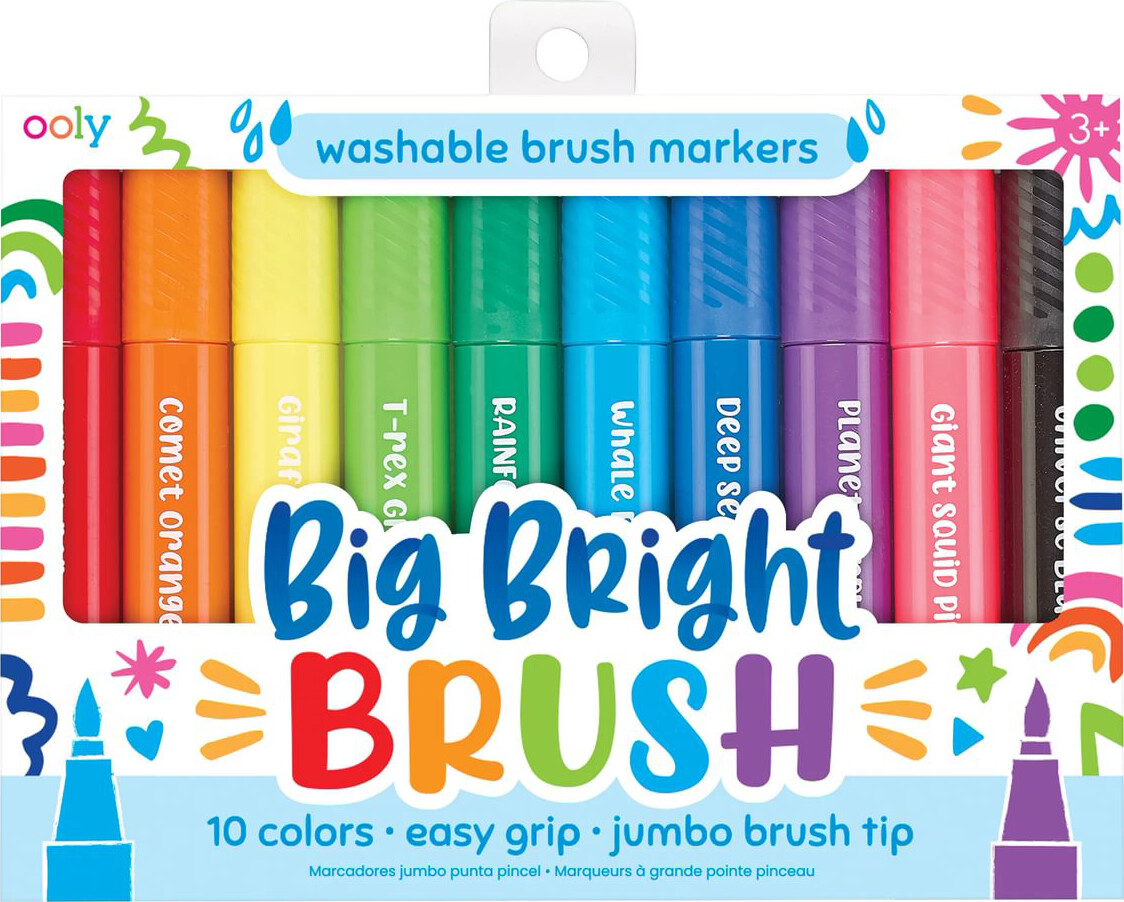 Ooly - Jumbo Penseltusser 10 Stk - Afvaskelige - Big Bright Brush