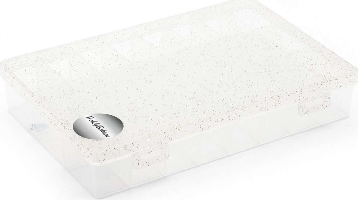Sortimentskasse Med 24 Rum - Klar Med Glimmer - 19x12x3,5 Cm