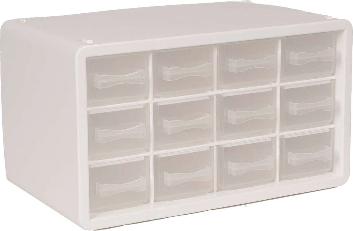 Raaco - Sortimentsboks Med 12 Skuffer - 14,2x24,8x14,9 Cm - Hvid billede