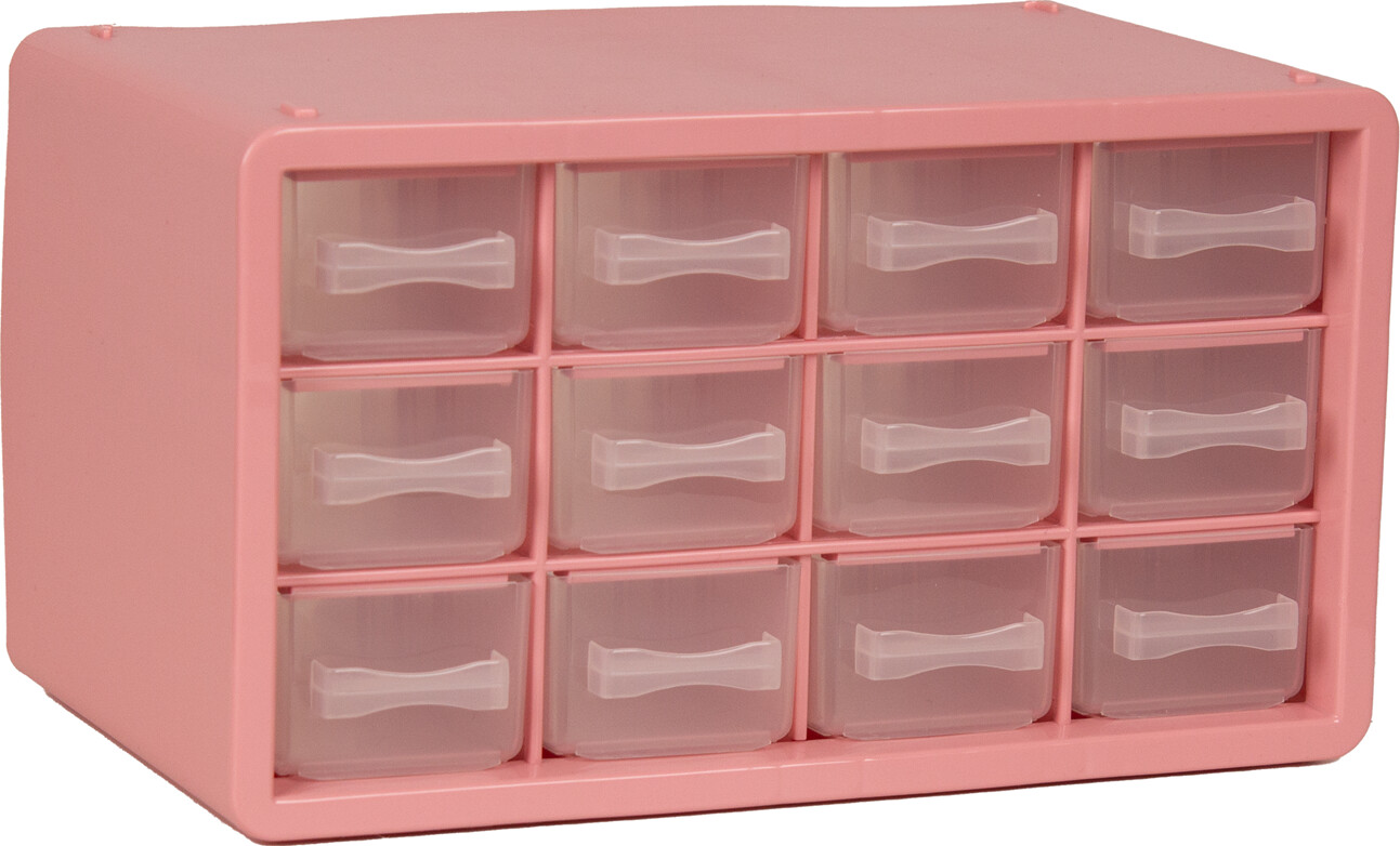 Raaco - Sortimentsboks Med 12 Skuffer - 14,2x24,8x14,9 Cm - Pink billede