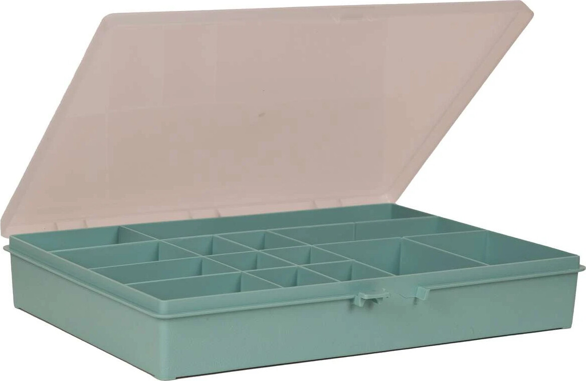 Raaco - Opbevaringsboks Med 14 Rum - 55x33,2x25,4 Cm - Turkis billede