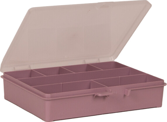 Raaco - Opbevaringsboks Med 7 Rum - 40x17,9x15,1 Cm - Mørk Rosa billede