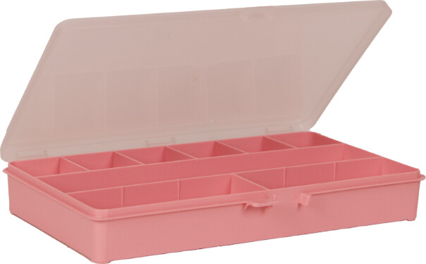 Raaco - Opbevaringsboks Med 9 Rum - 41x27,1x17,3 Cm - Pink billede