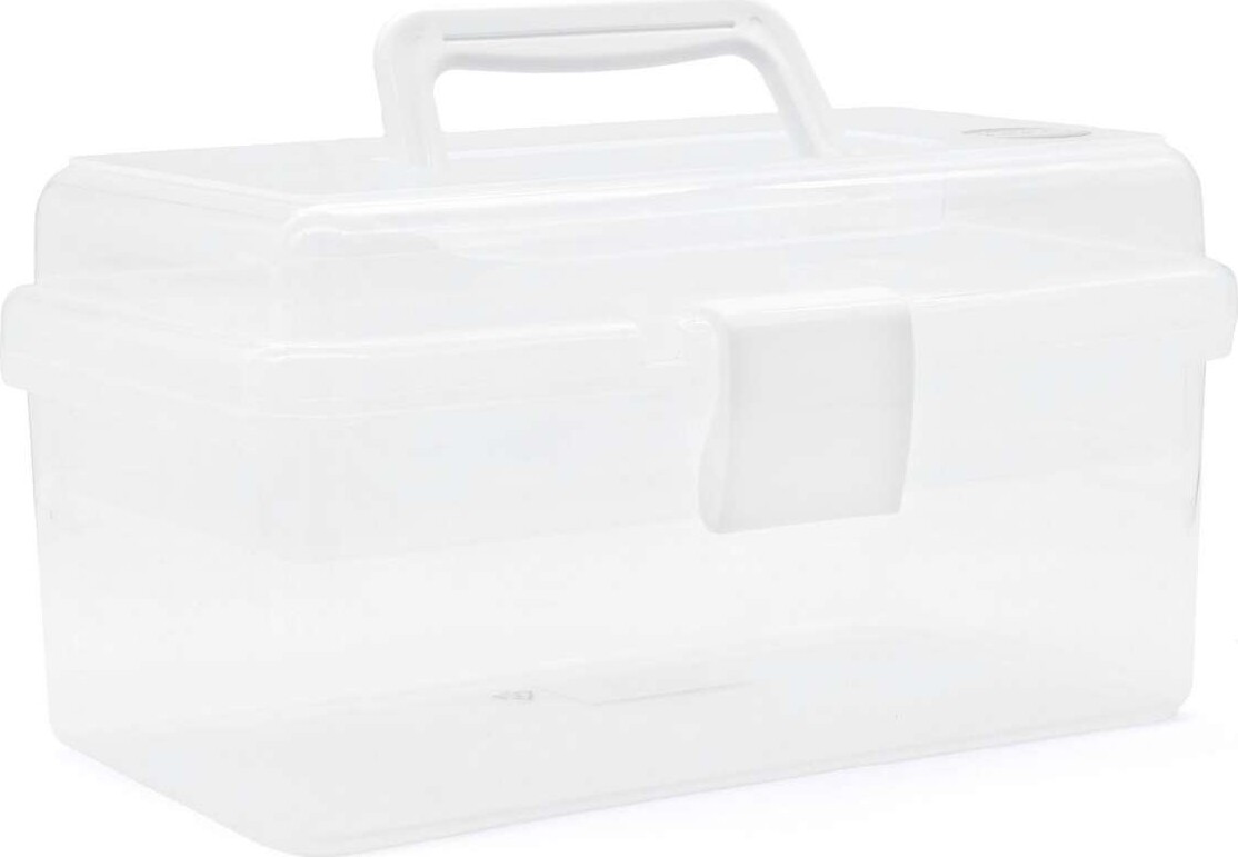 Sortimentskasse Med Indsats - Klar Plast - 25,5x13,5x14,5 Cm