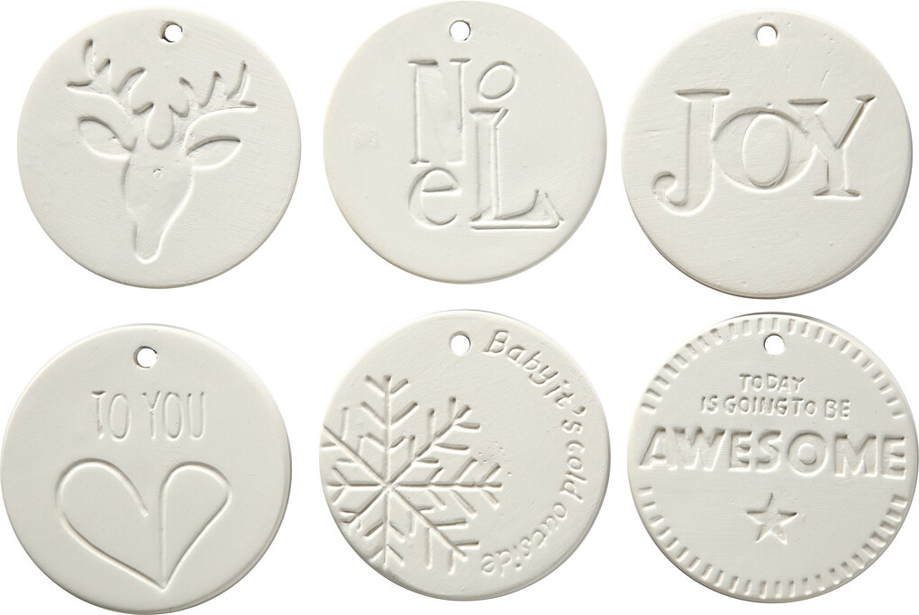 Ophæng - Str. 7x7 Cm - Tykkelse 0,6 Cm - Hvid - 24 Stk. billede