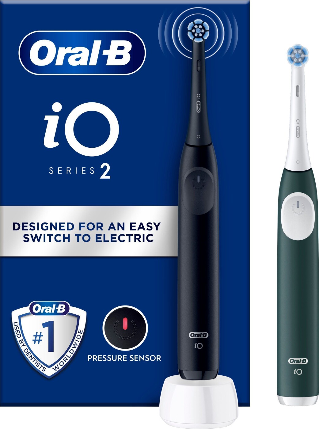 Oral B - Io 2 Duo Elektriske Tandbørster - Night Black & Forest Green