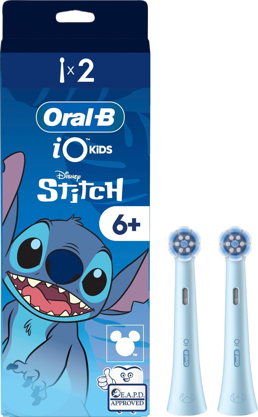 Oral B - Io Kids 6+ Disney Stitch Børstehoveder - Blue - 2 Stk billede